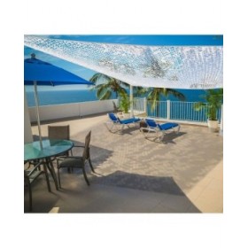 Tenda Parasole a Vela Rettangolare Faura Bianco 3 x 4 m Reversibile Mimetico
