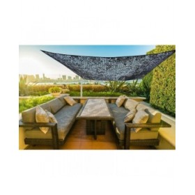 Tenda Parasole a Vela Rettangolare Faura Nero 3 x 4 m Reversibile Mimetico