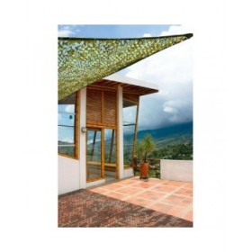 Tenda Parasole a Vela Rettangolare Faura Verde militare 3 x 4 m Reversibile Mimetico