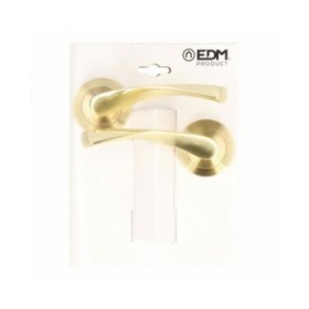 Set di Maniglie EDM 86031 707 Alluminio Ø 6,5 x 12 cm Ottone Dorato
