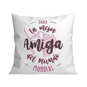 Cuscino Roymart PARA LA MEJOR AMIGA DEL MUNDO Bianco Rosa 40 x 40 cm