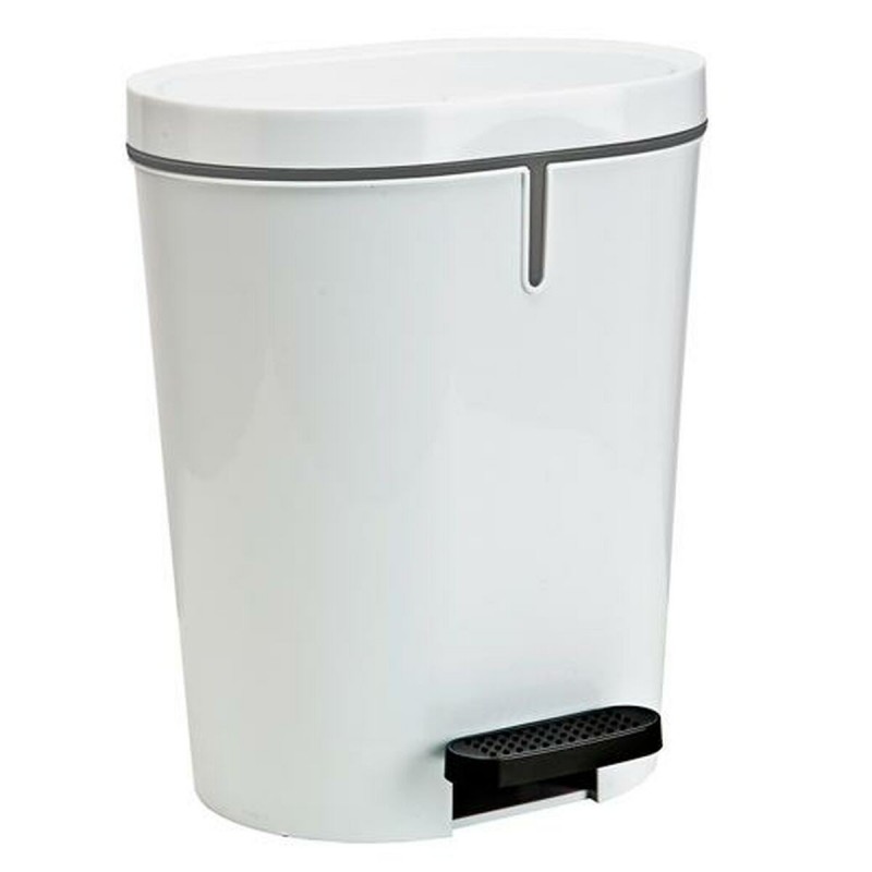 Cestino a pedale Denox Bianco Rettangolare 25 L