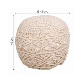 Puff Alexandra House Living Crema polistirene 45 x 40 x 45 cm