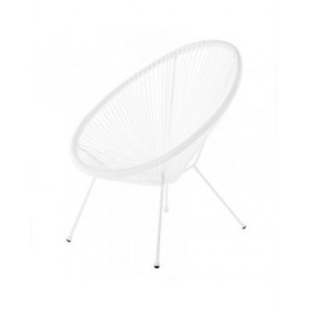 Poltrona da giardino Acapulco 73 x 80 x 85 cm Bianco Rattan