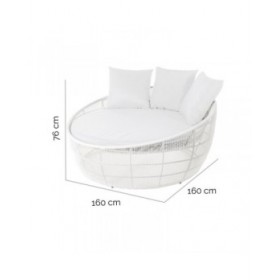 Lettino Dido 160 x 160 x 76 cm Rotondo Bianco