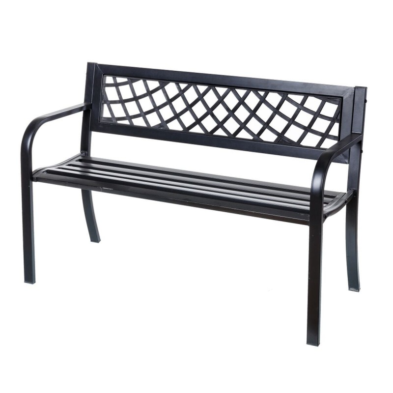 Panca Viko 115 x 51 x 74 cm Nero Acciaio Giardino