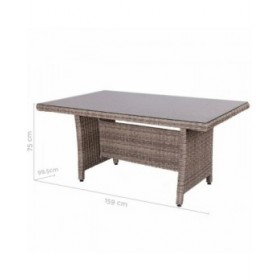 Tavolo da Pranzo Patsy 160 x 100 x 75 cm Cristallo Rattan