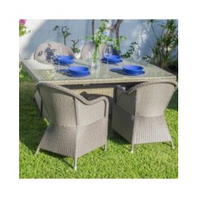 Tavolo da Pranzo Patsy 160 x 100 x 75 cm Cristallo Rattan