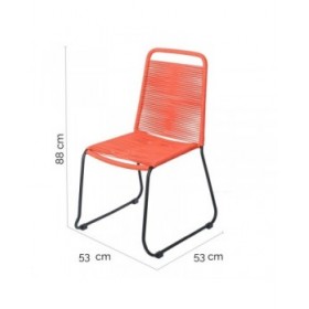 Sedia da giardino Antea 57 x 61 x 90 cm Rosso Corda