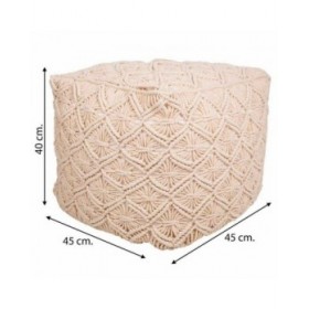 Puff Alexandra House Living Crema polistirene 45 x 40 x 45 cm