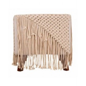 Sgabello Alexandra House Living Crema Bambù Spugna Legno MDF 45 x 45 x 45 cm