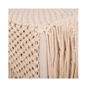 Sgabello Alexandra House Living Crema Bambù Spugna Legno MDF 45 x 45 x 45 cm
