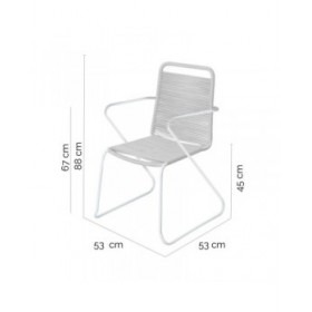 Sedia da giardino Antea 57 x 65,5 x 90 cm Corda Grigio chiaro