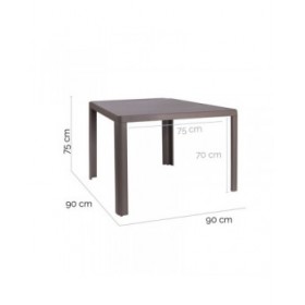 Tavolo da Pranzo Stella 90 x 90 x 75 cm Grigio Alluminio