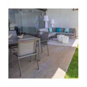 Tavolo da Pranzo Stella 90 x 90 x 75 cm Grigio Alluminio