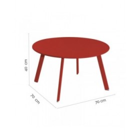 Tavolo aggiuntivo Marzia Rosso Acciaio 70 x 70 x 40 cm