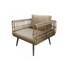 Divano da Giardino Ariki 83 x 84 x 67 cm rattan sintetico Acciaio