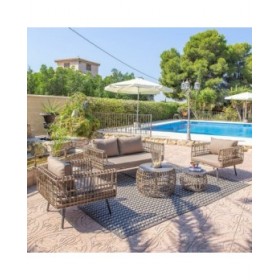 Divano da Giardino Ariki 83 x 84 x 67 cm rattan sintetico Acciaio