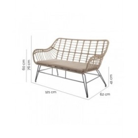 Poltrona da giardino Ariki 121 x 62 x 76 cm rattan sintetico Acciaio Grafite