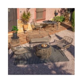 Poltrona da giardino Ariki 121 x 62 x 76 cm rattan sintetico Acciaio Grafite