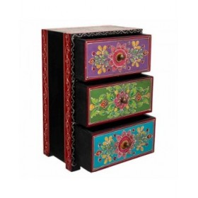 Scatola-Portagioie Alexandra House Living Pittura Legno MDF 11 x 28 x 19 cm 3 cassetti
