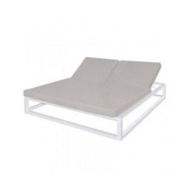 Lettino Luana Doppia 180 x 200 x 43 cm Bianco Grigio Acciaio