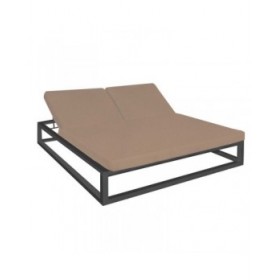 Lettino Luana Doppia Moka 180 x 200 x 43 cm Grafite