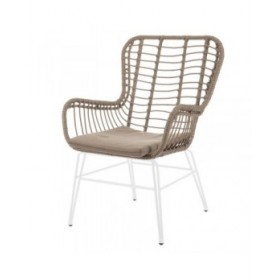 Poltrona da giardino Ariki 63 x 67 x 97 cm Acciaio Bianco