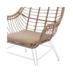 Sedia da giardino Ariki 65 x 62 x 76 cm rattan sintetico Acciaio Bianco