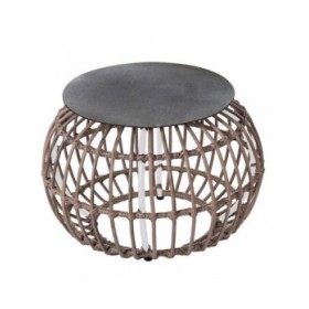 Tavolo aggiuntivo Ariki 50 x 50 x 34 cm rattan sintetico Acciaio Bianco