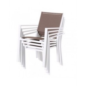 Sedia da giardino Thais 55,2 x 60,4 x 86 cm Taupé Alluminio Bianco