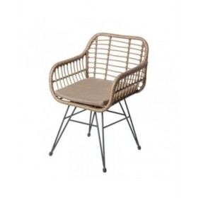 Sedia da giardino Ariki 57 x 62 x 80 cm rattan sintetico Acciaio Grafite