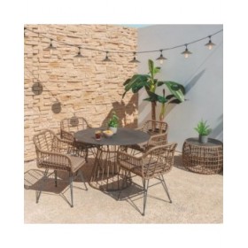 Sedia da giardino Ariki 57 x 62 x 80 cm rattan sintetico Acciaio Grafite