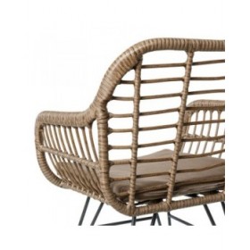 Sedia da giardino Ariki 57 x 62 x 80 cm rattan sintetico Acciaio Grafite
