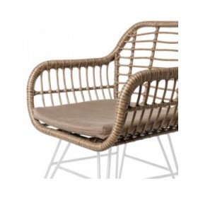 Sedia da giardino Ariki 57 x 62 x 80 cm rattan sintetico Acciaio Bianco