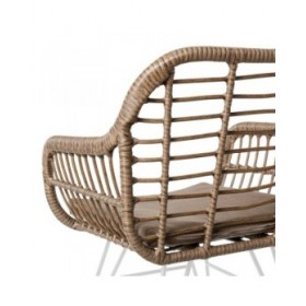 Sedia da giardino Ariki 57 x 62 x 80 cm rattan sintetico Acciaio Bianco