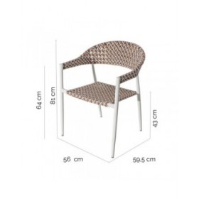 Sedia da giardino Nadia Biscuit Alluminio