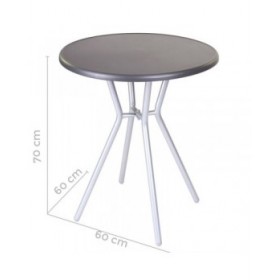 Tavolo aggiuntivo Zoe Nero Grigio Acciaio 60 x 60 x 70 cm