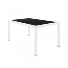 Tavolo da Pranzo Marlene Alluminio Cristallo Rattan Vetro Temperato 160 x 90 x 76 cm