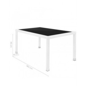 Tavolo da Pranzo Marlene Alluminio Cristallo Rattan Vetro Temperato 160 x 90 x 76 cm