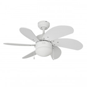 Ventilatore da Soffitto con Luce EDM 33985 Aral Bianco 50 W