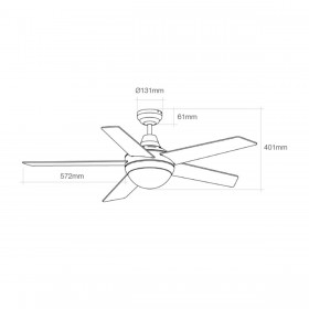 Ventilatore da Soffitto con Luce EDM 33988 Adriatico Bianco 60 W