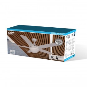 Ventilatore da Soffitto con Luce EDM 33988 Adriatico Bianco 60 W