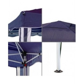 Pergola Gazebo Acciaio 300 x 300 x 250 cm Azzurro