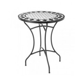 Tavolo aggiuntivo Delfos Bianco Nero 60 x 60 x 72 cm