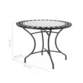 Tavolo aggiuntivo Delfos Bianco Nero Ceramica 90 x 90 x 75 cm