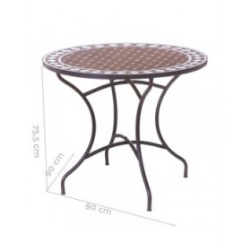 Tavolo aggiuntivo Persea Bianco Marrone Ceramica 90 x 90 x 75 cm