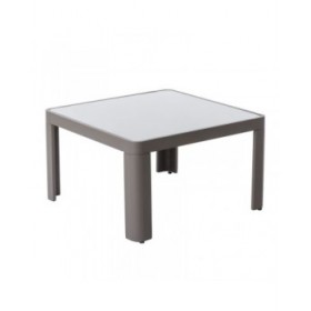 Tavolo aggiuntivo Stella Grigio Alluminio Vetro Temperato 70 x 70 x 40 cm