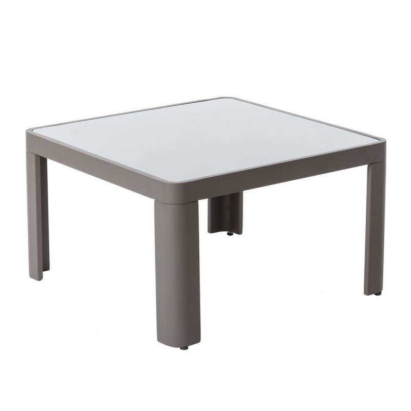 Tavolo aggiuntivo Stella Grigio Alluminio Vetro Temperato 70 x 70 x 40 cm