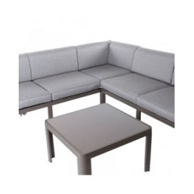 Tavolo aggiuntivo Stella Grigio Alluminio Vetro Temperato 70 x 70 x 40 cm